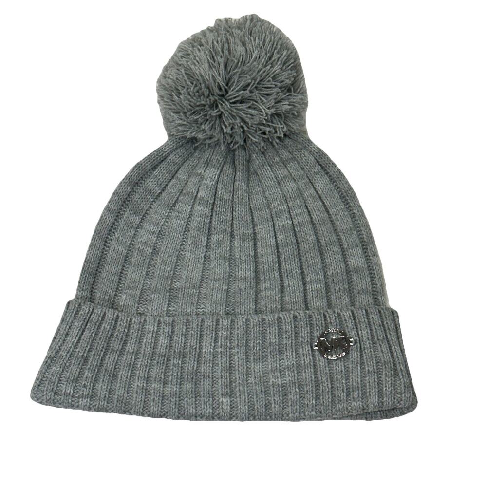 NWOT Michael Kors Pom-pom Knit Beanie Women's Hat In Grey One Size